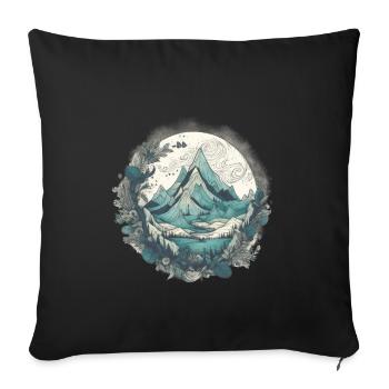 Nature Aventure Randonnée Camping Design - Housse de coussin décorative 45 x 45 cm - noir - Devant