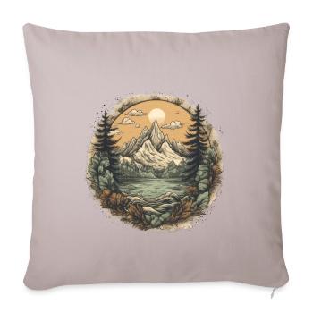 Nature Aventure Randonnée Camping Design - Housse de coussin décorative 45 x 45 cm - taupe clair - Devant