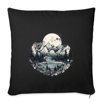 Nature Aventure Randonnée Camping Design - Housse de coussin décorative 45 x 45 cm - noir - Devant