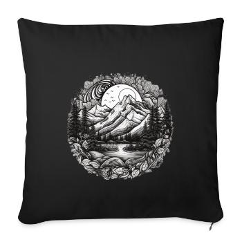 Nature Aventure Randonnée Camping Design - Housse de coussin décorative 45 x 45 cm - noir - Devant
