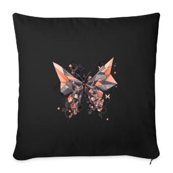 Origami Papillon Art Japonais - Housse de coussin décorative 45 x 45 cm - noir - Devant