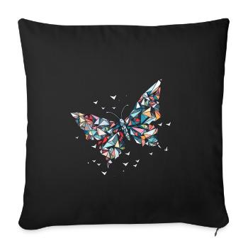 Origami Papillon Art Japonais - Housse de coussin décorative 45 x 45 cm - noir - Devant