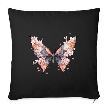 Origami Papillon Art Japonais - Housse de coussin décorative 45 x 45 cm - noir - Devant