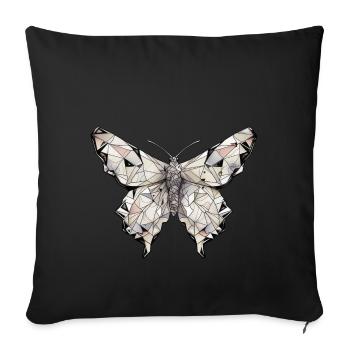 Origami Papillon Art Japonais - Housse de coussin décorative 45 x 45 cm - noir - Devant