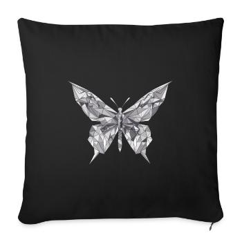 Origami Papillon Art Japonais - Housse de coussin décorative 45 x 45 cm - noir - Devant
