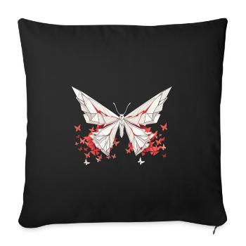 Origami Papillon Art Japonais - Housse de coussin décorative 45 x 45 cm - noir - Devant