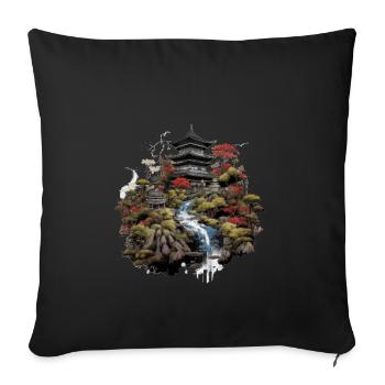 Bonsaï - Jardin Japonais - Housse de coussin décorative 45 x 45 cm - noir - Devant