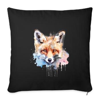 Fox Wild Animal Sleep Shirt Watercolor - Sofa pillowcase 17,3'' x 17,3'' (45 x 45 cm) - black - Front