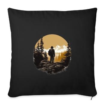 Hiking Mountains Trees Alps - Sofa pillowcase 17,3'' x 17,3'' (45 x 45 cm) - black - Front