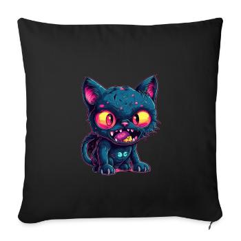 Halloween Zombie Cat - Cute Creepy Cat - Sofa pillowcase 17,3'' x 17,3'' (45 x 45 cm) - black - Front