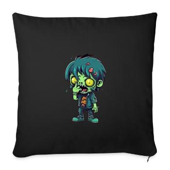 Halloween Zombie Boy - Kawaii Cute Monster Horror - Housse de coussin décorative 45 x 45 cm - noir - Devant