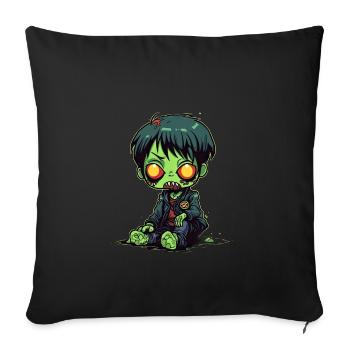 Halloween Zombie Boy - Kawaii Cute Monster Horror - Housse de coussin décorative 45 x 45 cm - noir - Devant