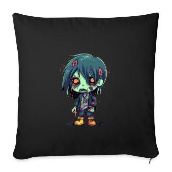 Halloween Zombie Boy - Kawaii Cute Monster Horror - Housse de coussin décorative 45 x 45 cm - noir - Devant