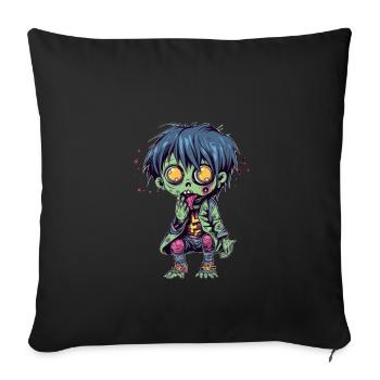 Halloween Zombie Boy - Kawaii Cute Monster Horror - Housse de coussin décorative 45 x 45 cm - noir - Devant
