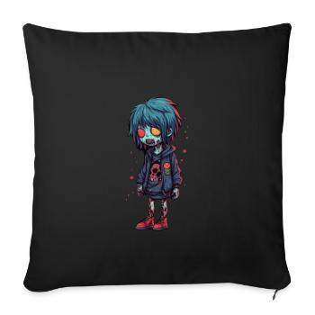 Halloween Zombie Boy - Kawaii Cute Monster Horror - Housse de coussin décorative 45 x 45 cm - noir - Devant