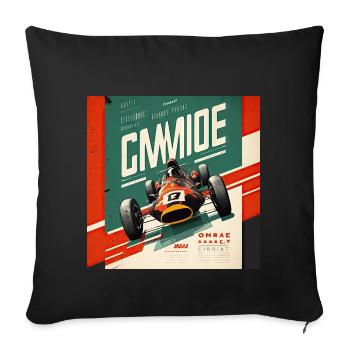 Retro Car Poster Vintage Car Old School - Sofa pillowcase 17,3'' x 17,3'' (45 x 45 cm) - black - Front