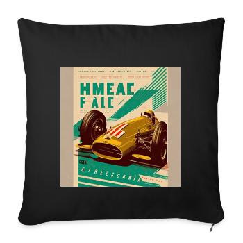 Retro Car Poster Vintage Car Old School - Sofa pillowcase 17,3'' x 17,3'' (45 x 45 cm) - black - Front
