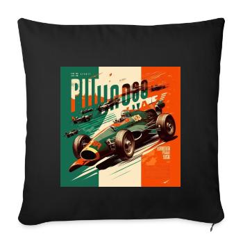 Retro Car Poster Vintage Car Old School - Sofa pillowcase 17,3'' x 17,3'' (45 x 45 cm) - black - Front