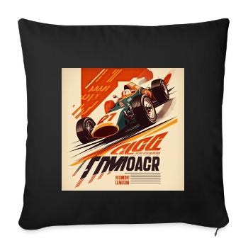 Retro Car Poster Vintage Car Old School - Sofa pillowcase 17,3'' x 17,3'' (45 x 45 cm) - black - Front