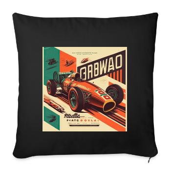 Retro Car Poster Vintage Car Old School - Sofa pillowcase 17,3'' x 17,3'' (45 x 45 cm) - black - Front