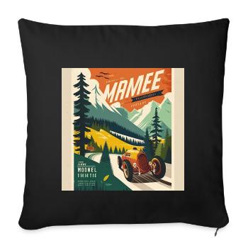 Retro Car Poster Vintage Car Old School - Sofa pillowcase 17,3'' x 17,3'' (45 x 45 cm) - black - Front