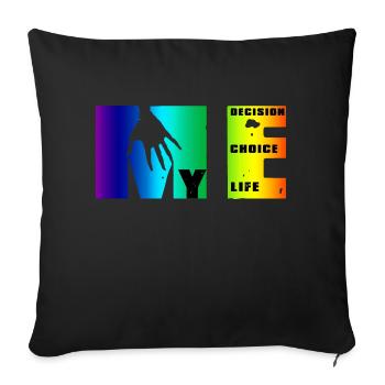 Manifeste de moi: choix, décision, vie - Housse de coussin décorative 45 x 45 cm - noir - Devant