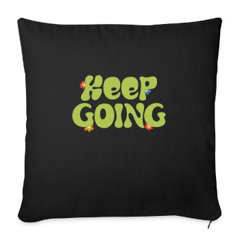 keep going - Sofa pillowcase 17,3'' x 17,3'' (45 x 45 cm) - black - Front
