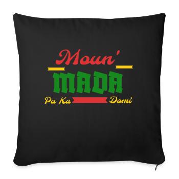 Moun Mada pa ka domi - Housse de coussin décorative 45 x 45 cm - noir - Devant