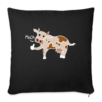 Mool / Cool Cow Thumbs Up (Blanc) - Housse de coussin décorative 45 x 45 cm - noir - Devant
