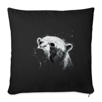 Polar Bear Polar Bear Bear - Sofa pillowcase 17,3'' x 17,3'' (45 x 45 cm) - black - Front