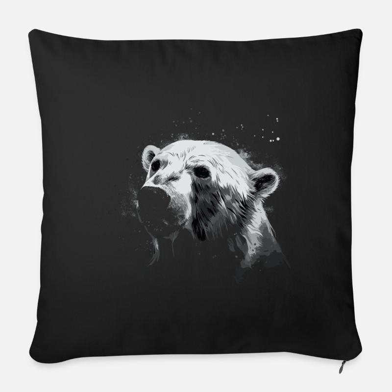 Eisbär Polarbär Bär - Sofakissenbezug 45 x 45 cm - Schwarz