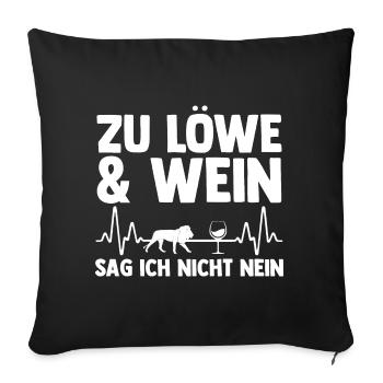 Löwe Löwen - Sofakissenbezug 45 x 45 cm - Schwarz - Vorne
