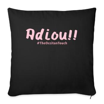 Adiou !! - Housse de coussin décorative 45 x 45 cm - noir - Devant