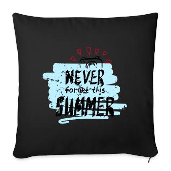N’oubliez jamais cet été - Housse de coussin décorative 45 x 45 cm - noir - Devant