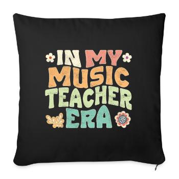 À l’époque de professeur de musique - Housse de coussin décorative 45 x 45 cm - noir - Devant