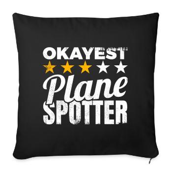 Planespotter moyen - Housse de coussin décorative 45 x 45 cm - noir - Devant