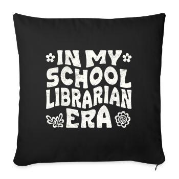 À l’époque de bibliothécaire de mon école - Housse de coussin décorative 45 x 45 cm - noir - Devant