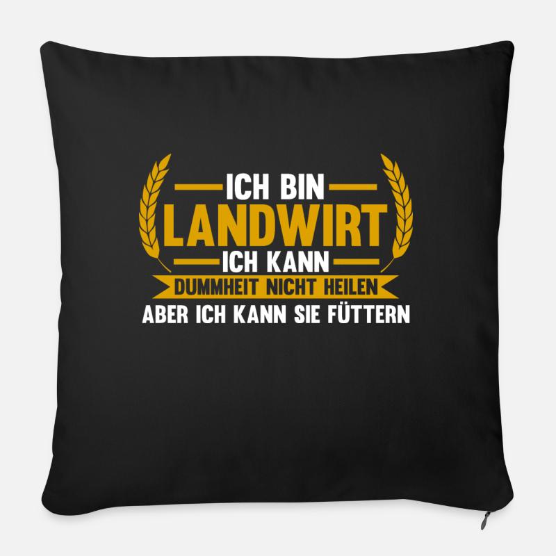 Landwirtschaft Bauer Landwirt - Sofakissenbezug 45 x 45 cm - Schwarz
