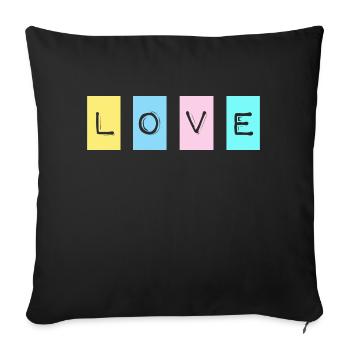 LOVE - Sofakissenbezug 45 x 45 cm - Schwarz - Vorne