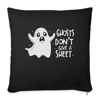 Spooky Cute Kawaii Ghost Design – Give a Sheet - Sofa pillowcase 17,3'' x 17,3'' (45 x 45 cm) - black - Front