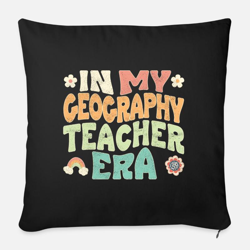 In my Geography teacher era - Sofakissenbezug 45 x 45 cm - Schwarz