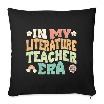 In my Literature Teacher era - Sofa pillowcase 17,3'' x 17,3'' (45 x 45 cm) - black - Front