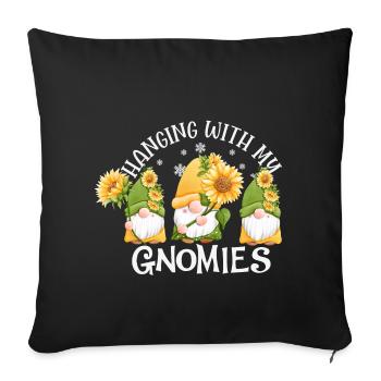 Accrochage avec mes gnomies - Housse de coussin décorative 45 x 45 cm - noir - Devant