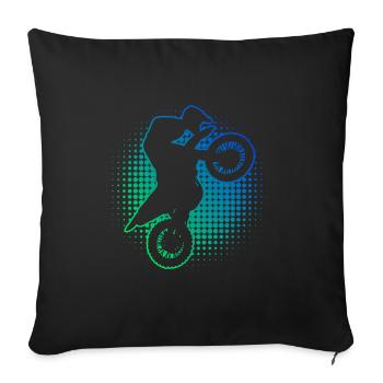 Motocross Motocross Motocross Motocross Femmes Dirt Biker - Housse de coussin décorative 45 x 45 cm - noir - Devant