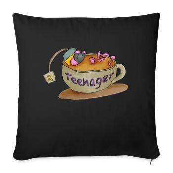 Tee - Nager - Sofakissenbezug 45 x 45 cm - Schwarz - Vorne