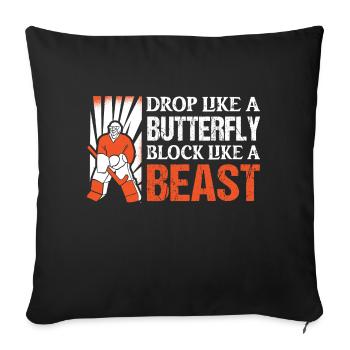 Drop Like A Butterfly Block Like A Beast Woman Fie - Housse de coussin décorative 45 x 45 cm - noir - Devant