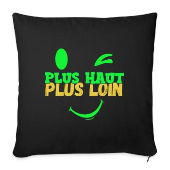 Motivation Plus Haut Plus Loin - Housse de coussin décorative 45 x 45 cm - noir - Devant