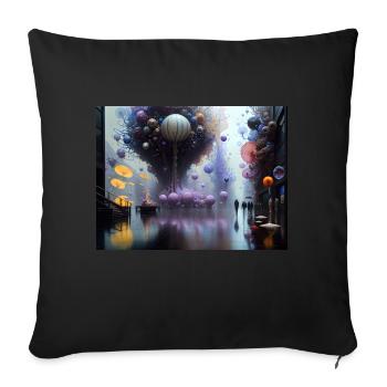 Journey by Actarus #15 - Sofa pillowcase 17,3'' x 17,3'' (45 x 45 cm) - black - Front