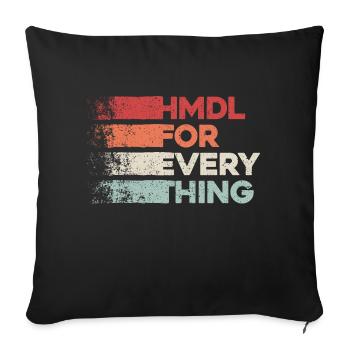 HMDL for Evth - Alhamdulillah for everything - Sofa pillowcase 17,3'' x 17,3'' (45 x 45 cm) - black - Front