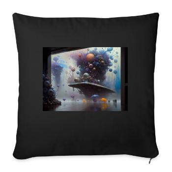 Journey in Actarus #20 - Sofa pillowcase 17,3'' x 17,3'' (45 x 45 cm) - black - Front